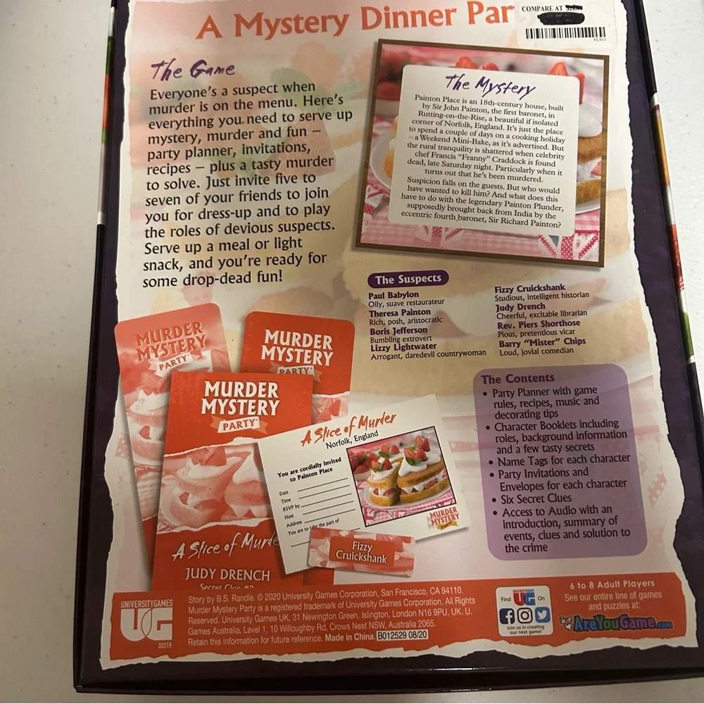 Murder something Mystery A‎ Slice of Murder  party game New